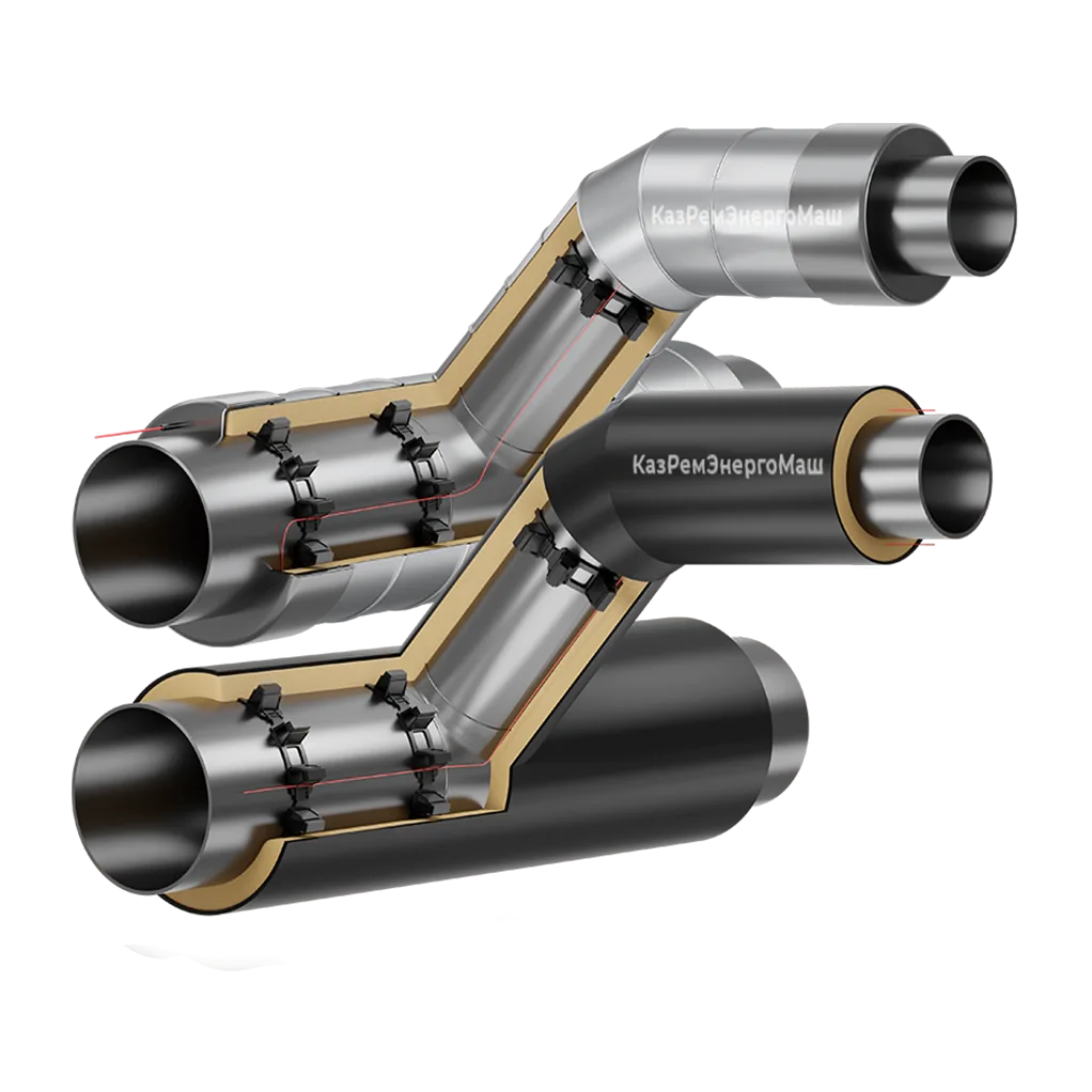 Тройниковые ответвления стальные ППУ